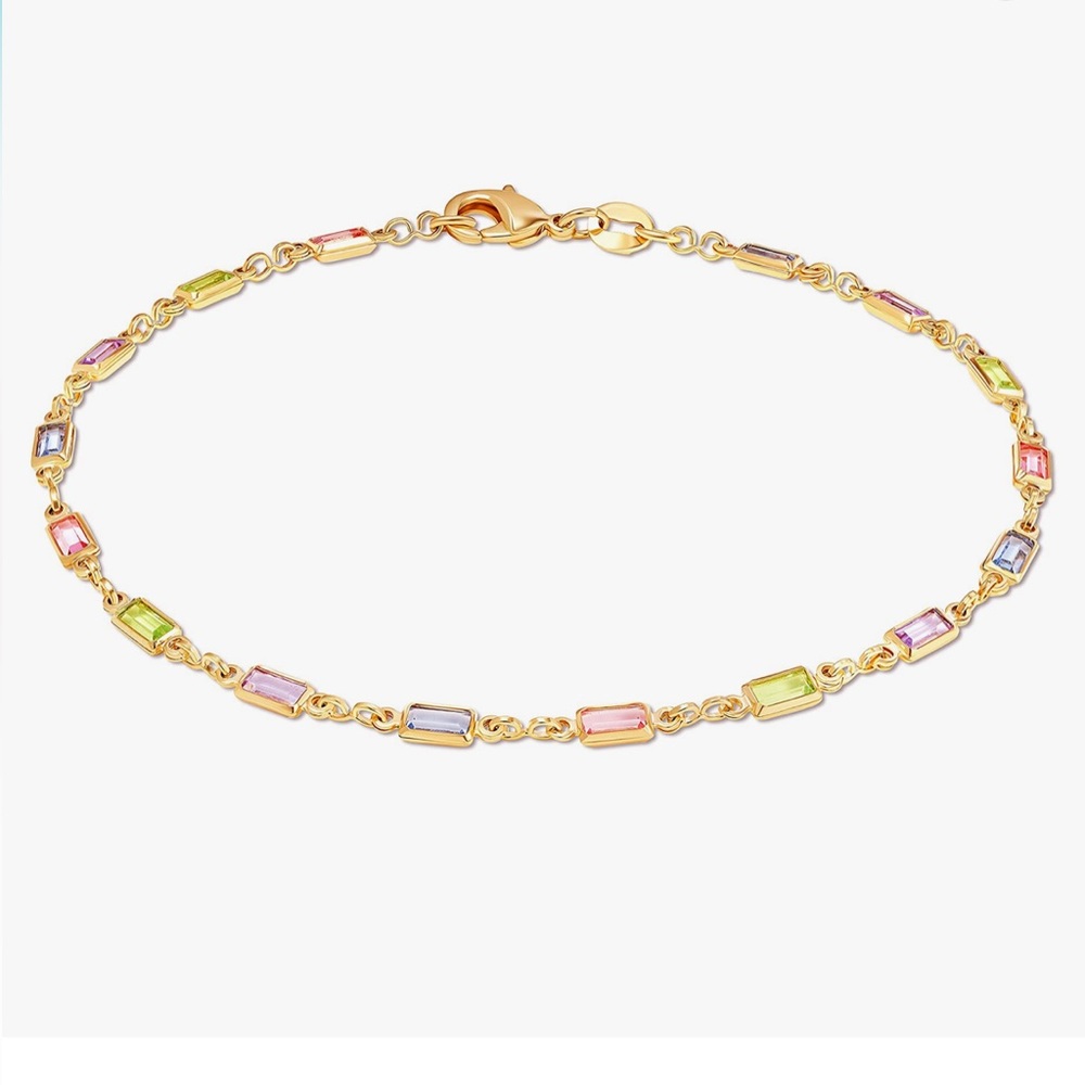 Gold / Multicolored anklet